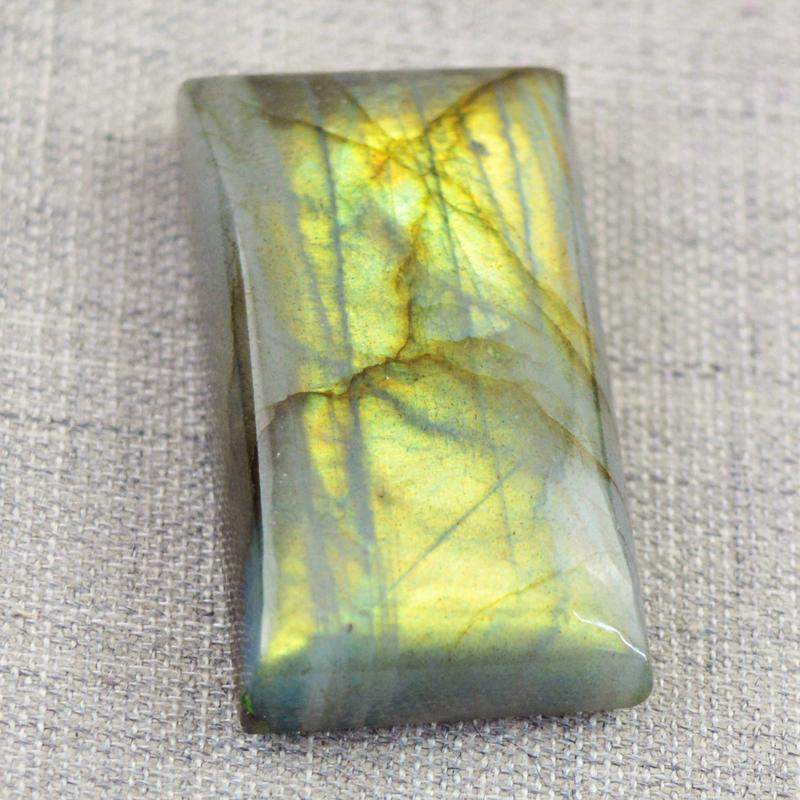 gemsmore:Natural Golden Flash Labradorite Rectangular Shape Gemstone