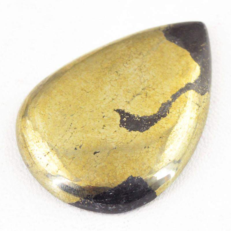 gemsmore:Natural Golden Hematite Pear Shape Gemstone
