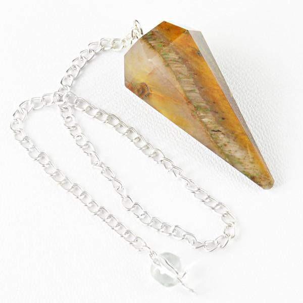 gemsmore:Natural Golden Tiger Eye Healing Pendulum