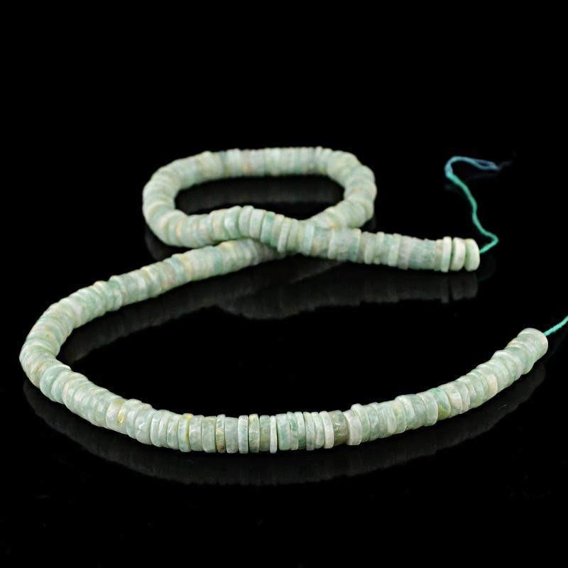 gemsmore:Natural Green Amazonite Round Beads Strand