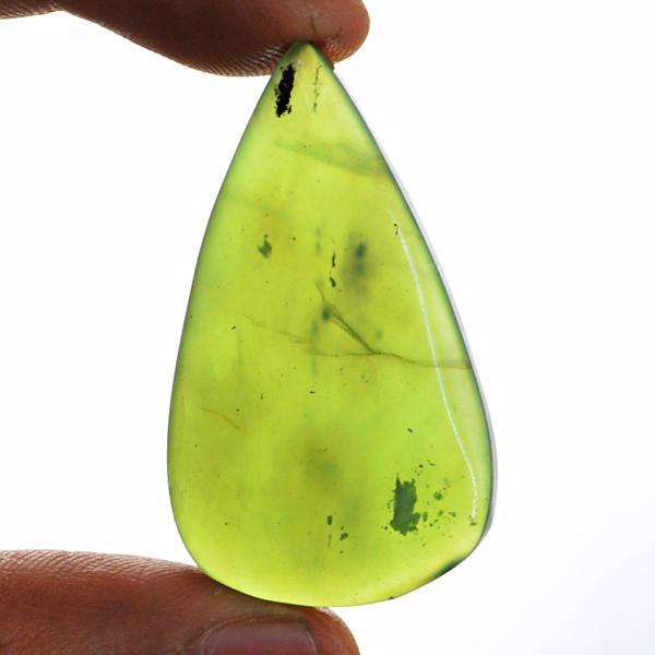 gemsmore:Natural Green Jade Pear Shape Untreated Loose Gemstone