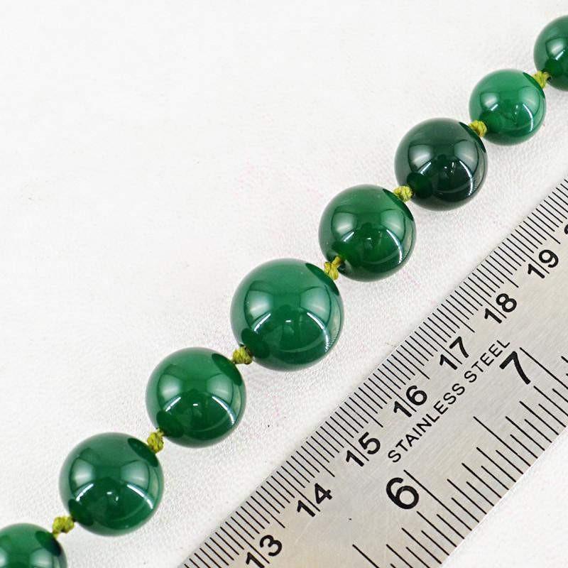 gemsmore:Natural Green Jade Strand Untreated Drilled Round Beads