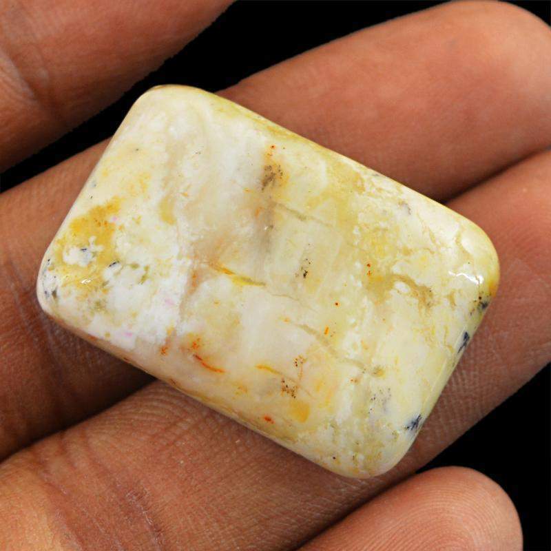 gemsmore:Natural Indian Opal Rectangular Shape Gemstone