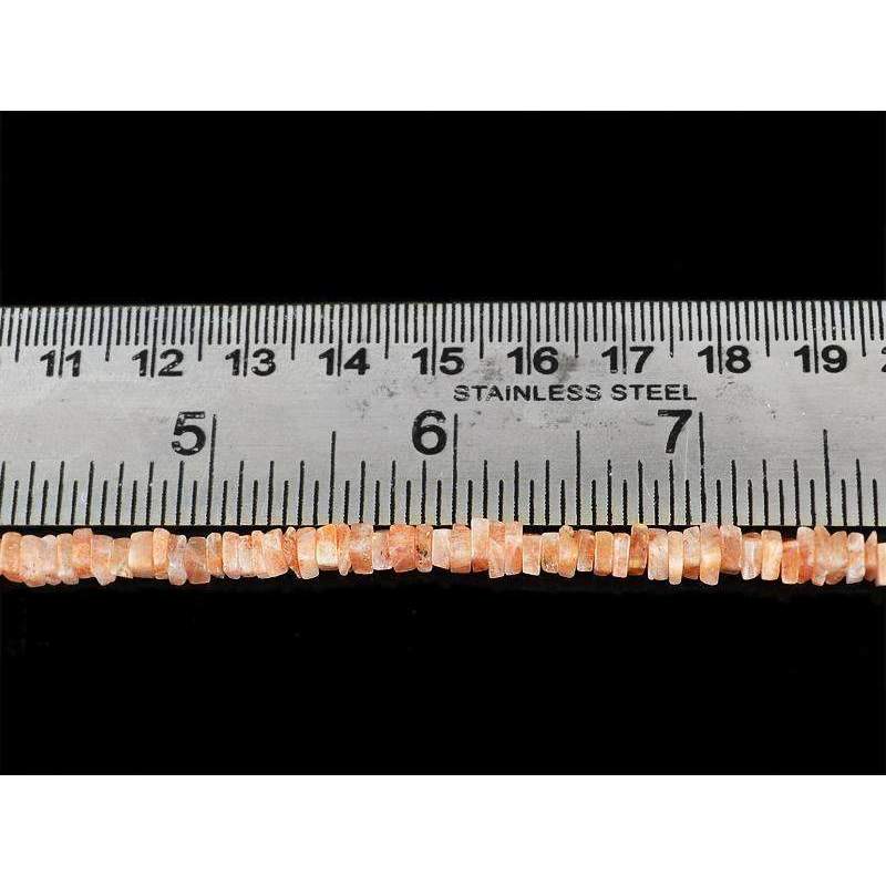 gemsmore:Natural Moonstone Beads Strand Untreated Drilled