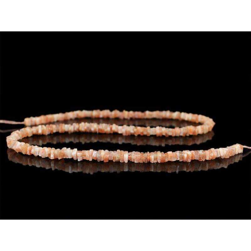 gemsmore:Natural Moonstone Beads Strand Untreated Drilled
