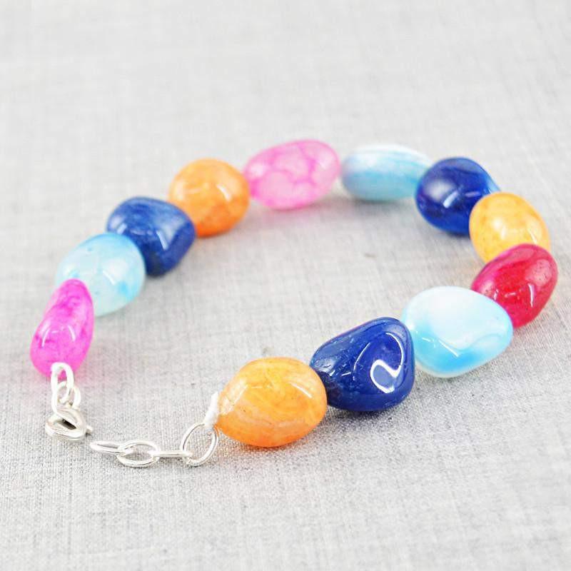 gemsmore:Natural Multicolor Onyx Bracelet Unheated Beads