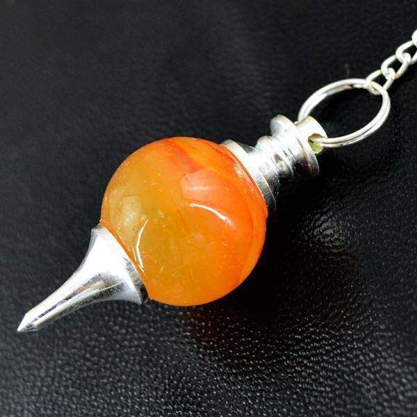 gemsmore:Natural Orange Aventurine Pure Crystal Healing Pendulum