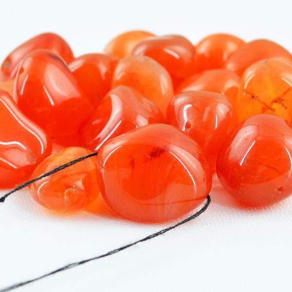 gemsmore:Natural Orange Carnelian Drilled Beads Lot