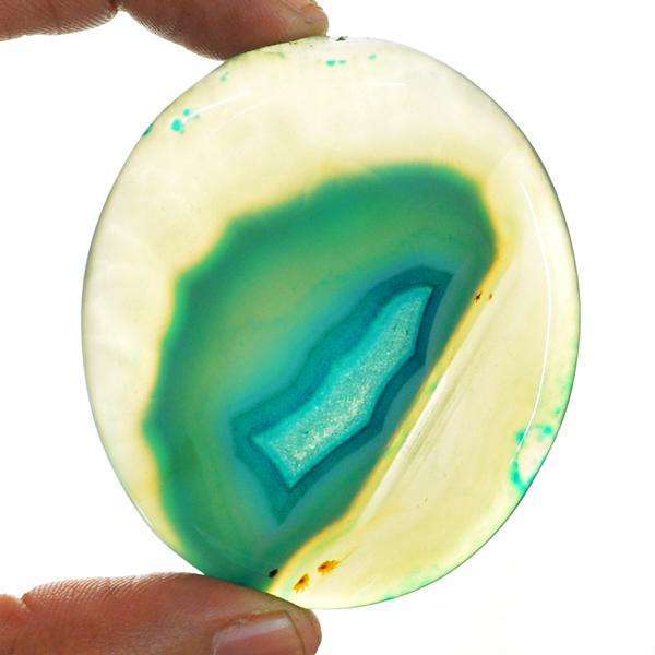 gemsmore:Natural Oval Shape Blue Onyx Untreated Loose Gemstone