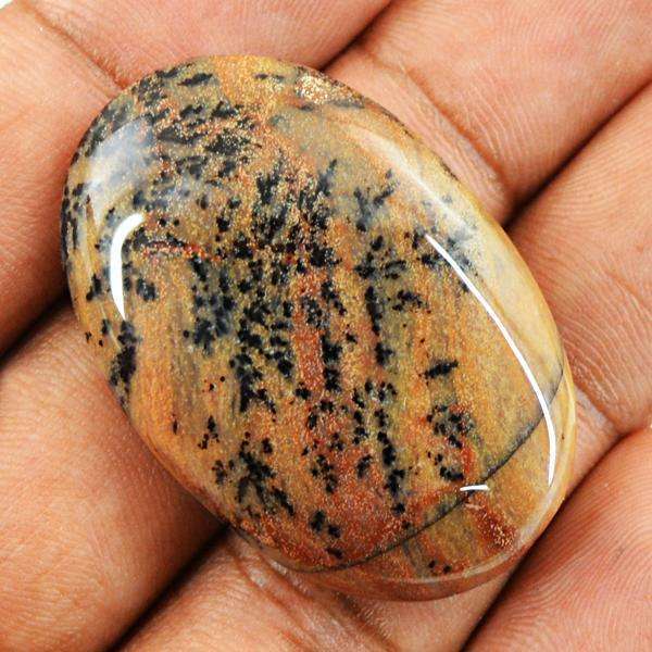 gemsmore:Natural Oval Shape Dendrite Opal Untreated Loose Gemstone