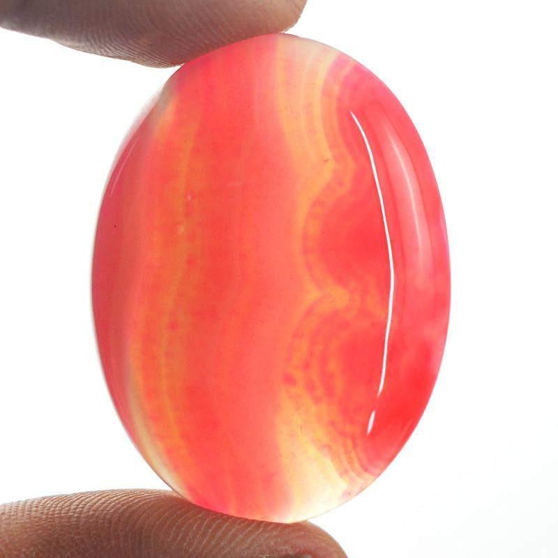 gemsmore:Natural Oval Shape Pink Onyx Untreated Gemstone