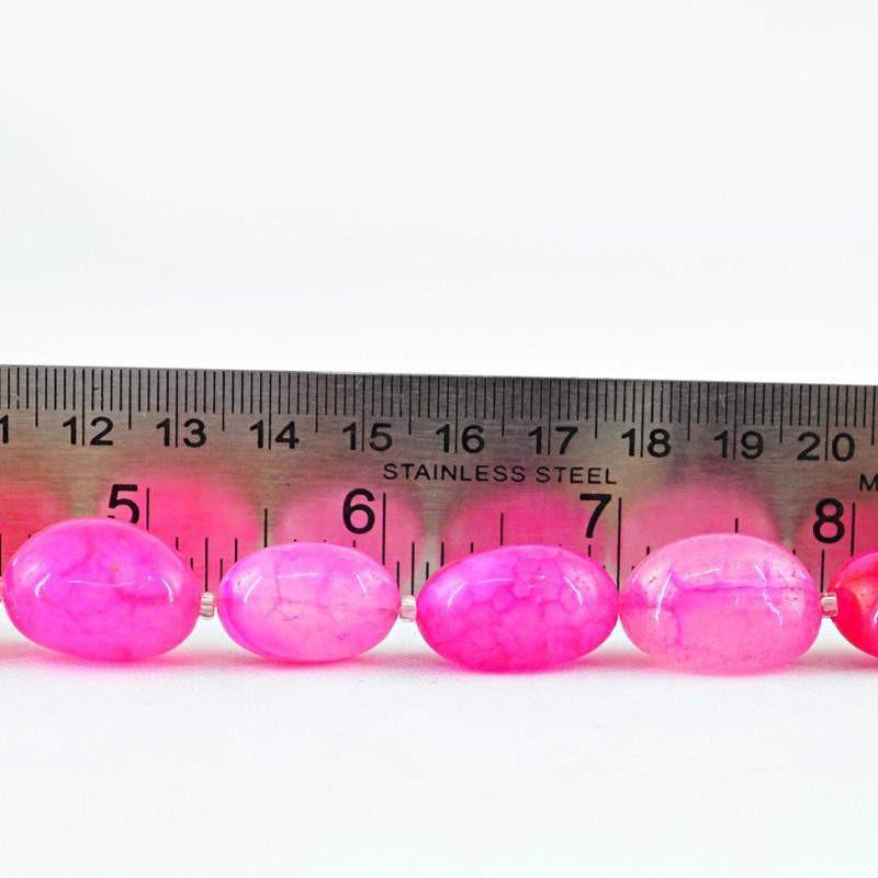 gemsmore:Natural Pink Onyx Drilled Beads Strand
