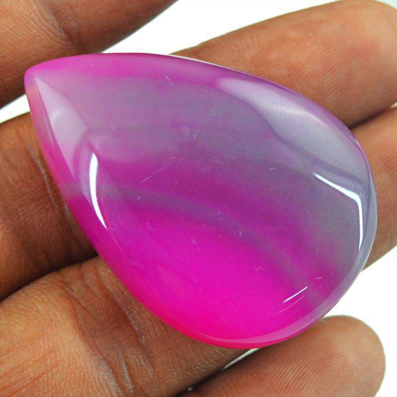 gemsmore:Natural Pink Onyx Pear Shape Genuine Gemstone