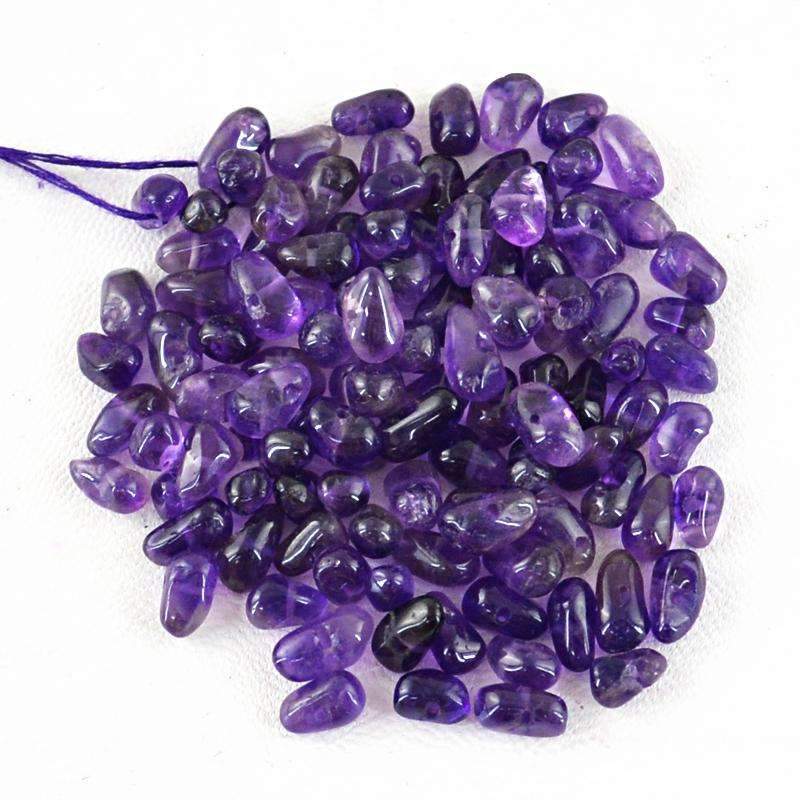 gemsmore:Natural Purple Amethyst Beads Lot - Drilled