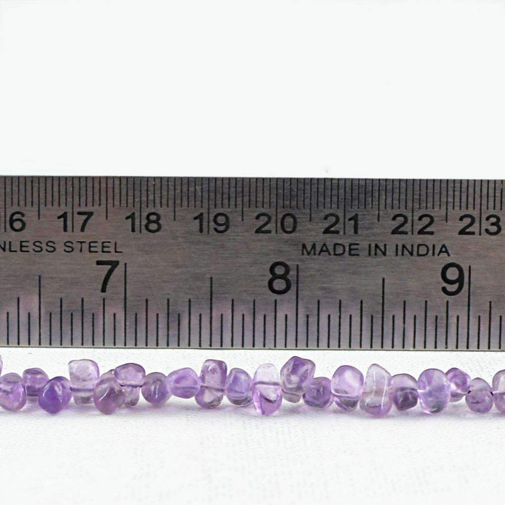 gemsmore:Natural Purple Amethyst Beads Strand - Untreated Drilled