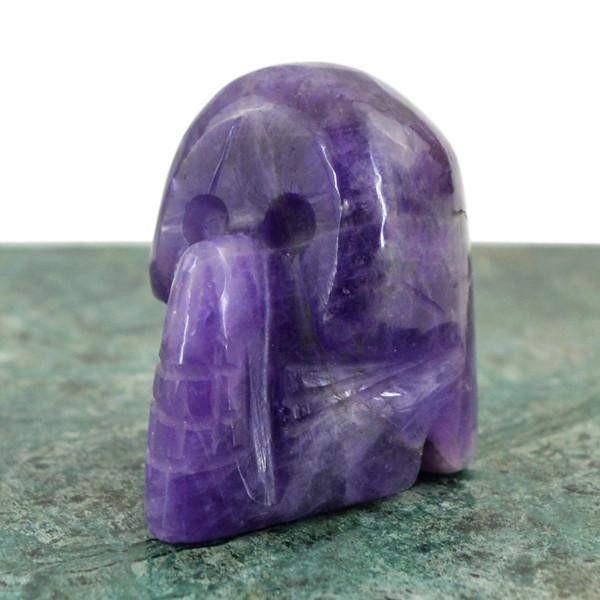 gemsmore:Natural Purple Amethyst Carved Skull Gemstone