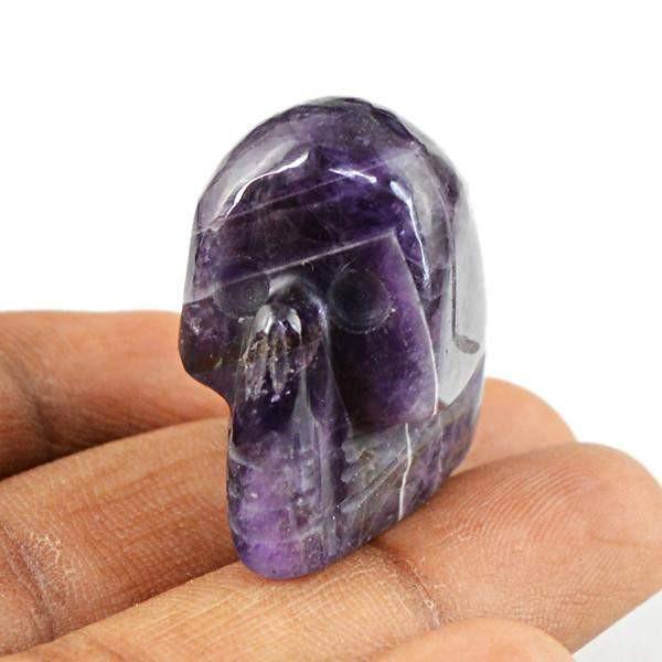 gemsmore:Natural Purple Amethyst Carved Skull Gemstone
