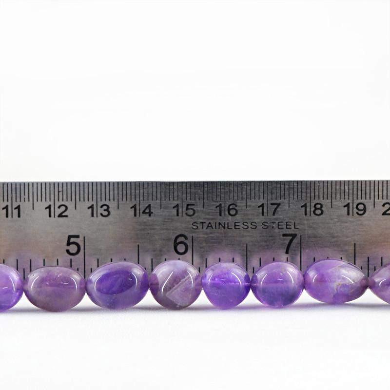 gemsmore:Natural Purple Amethyst Drilled Beads Strand