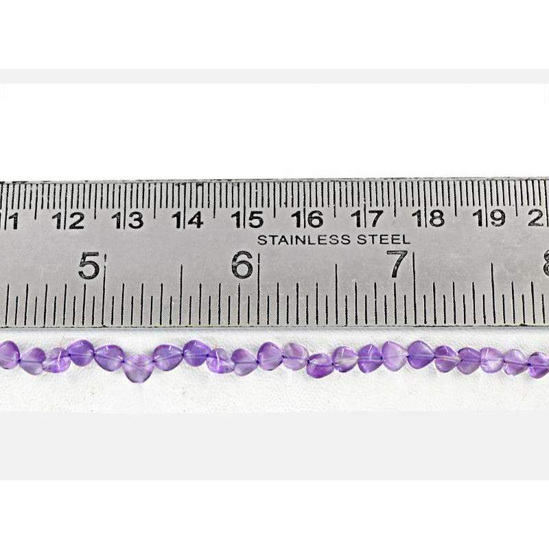 gemsmore:Natural Purple Amethyst Drilled Beads Strand