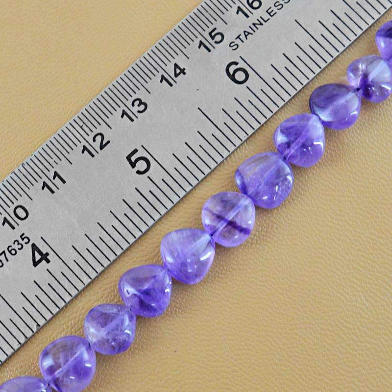 gemsmore:Natural Purple Amethyst Drilled Beads Strand