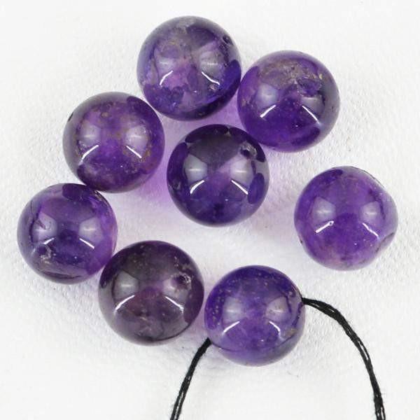 gemsmore:Natural Purple Amethyst Round Shape Beads Lot