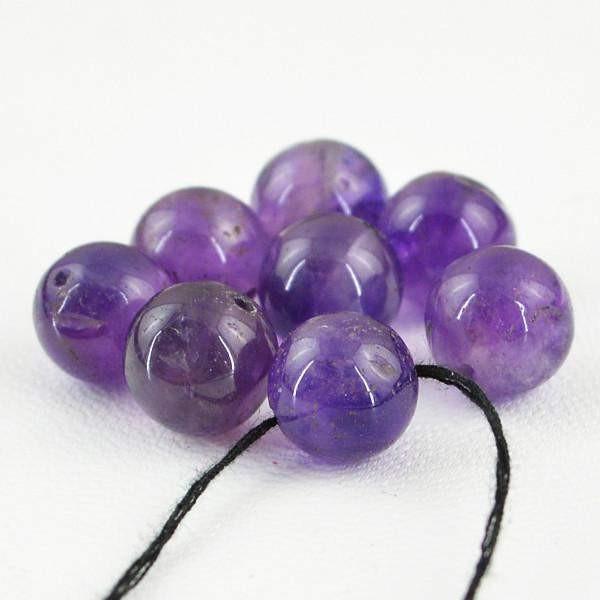 gemsmore:Natural Purple Amethyst Round Shape Beads Lot