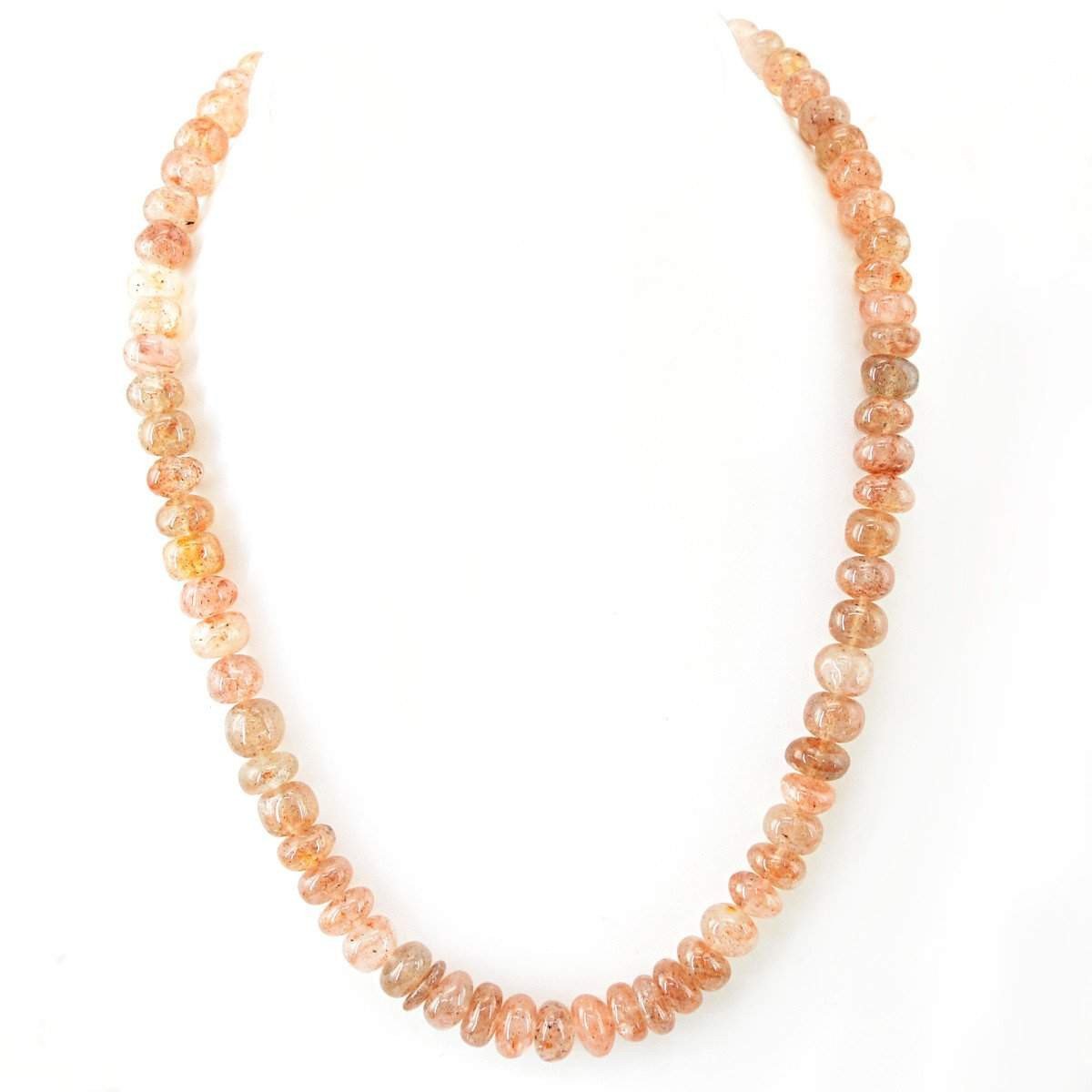 gemsmore:Natural Rutile Quartz Necklace Single Strand Round Beads