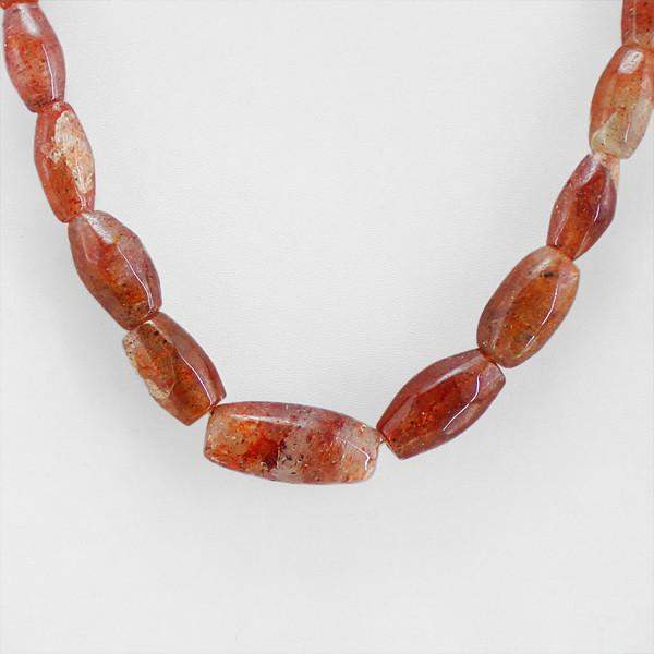 gemsmore:Natural Rutile Quartz Necklace Unheated Beads