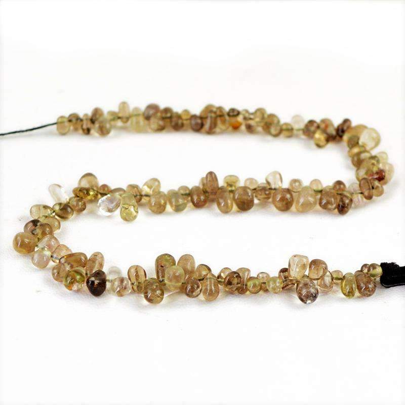 gemsmore:Natural Smoky Quartz Beads Strand - Untreated Drilled