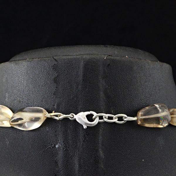 gemsmore:Natural Smoky Quartz Necklace Untreated Beads