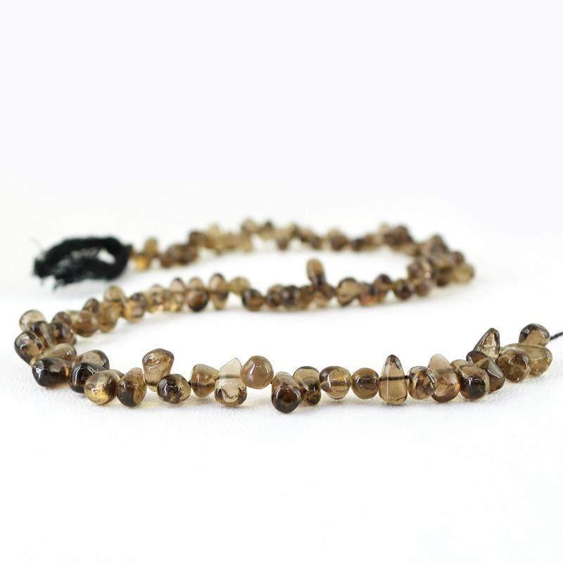 gemsmore:Natural Smoky Quartz Unheated Beads Strand