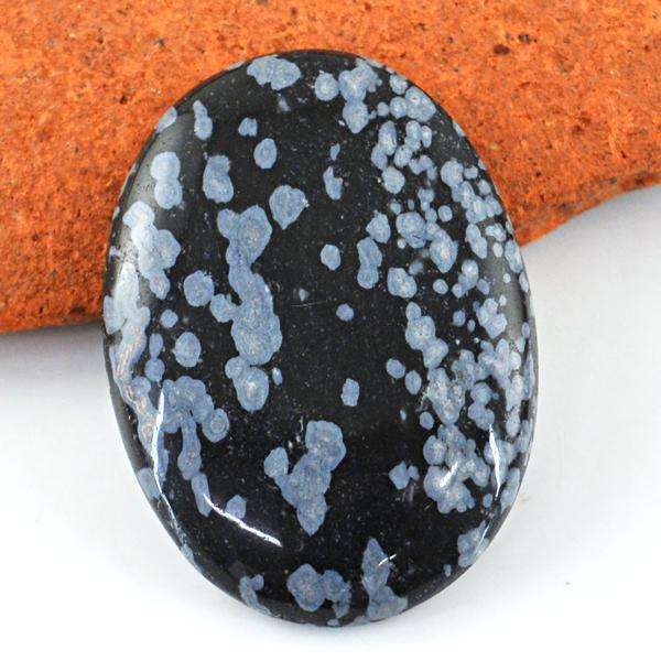 gemsmore:Natural Snowflakes Obsidian Oval Shape Untreated Loose Gemstone