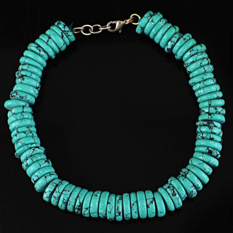 gemsmore:Natural Turquoise Bracelet Round Shape Beads