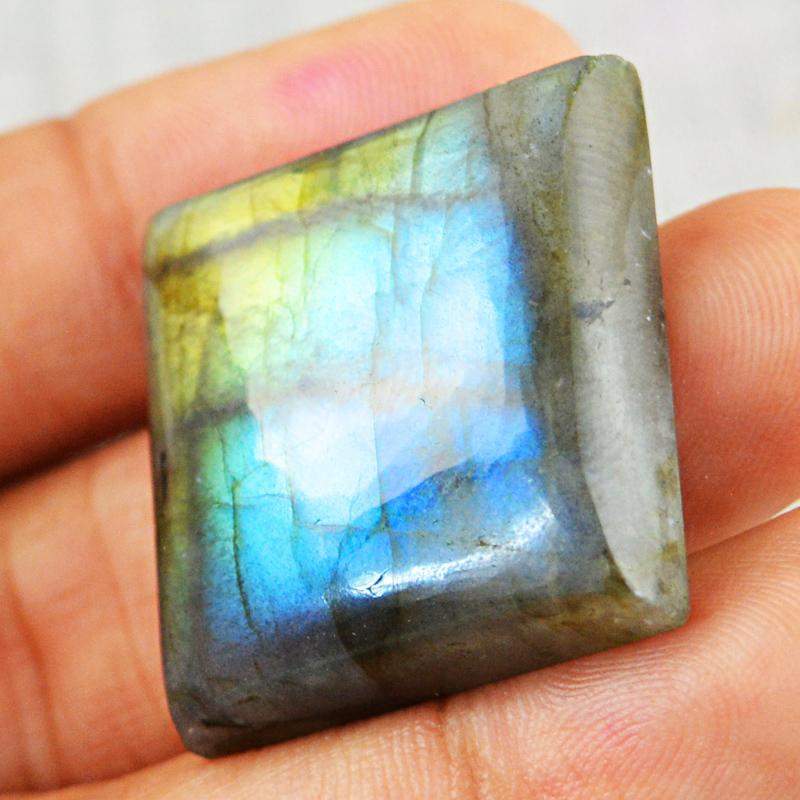 gemsmore:Natural Unheated Golden & Blue Flash Labradorite Gemstone