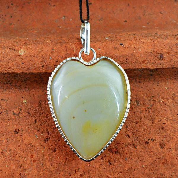 gemsmore:Natural Untreated Agate Gemstone Pendant