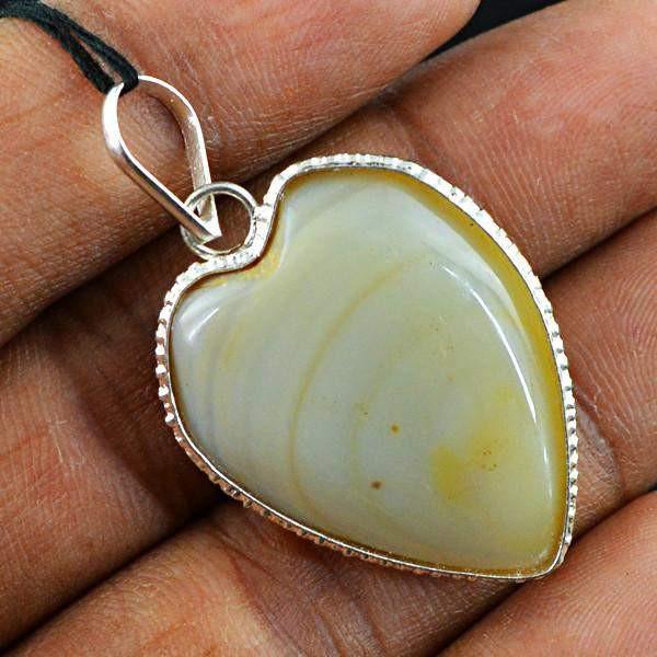 gemsmore:Natural Untreated Agate Gemstone Pendant