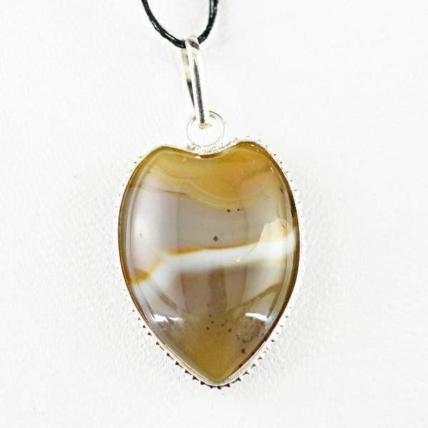 gemsmore:Natural Untreated Agate Genuine Gemstone Pendant