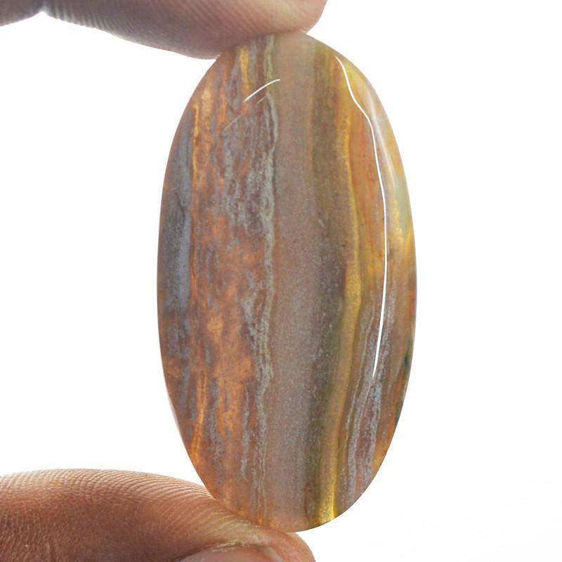 gemsmore:Natural Untreated Agate Oval Shape Gemstone