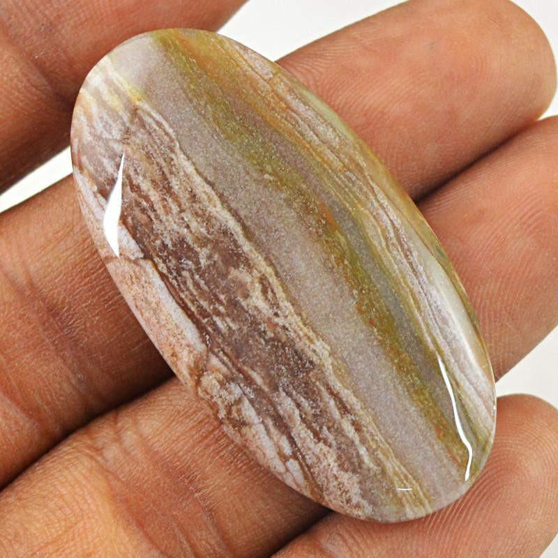 gemsmore:Natural Untreated Agate Oval Shape Gemstone