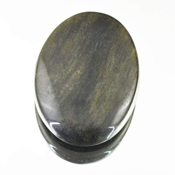 gemsmore:Natural Untreated Black Obsidian Oval Shape Gemstone