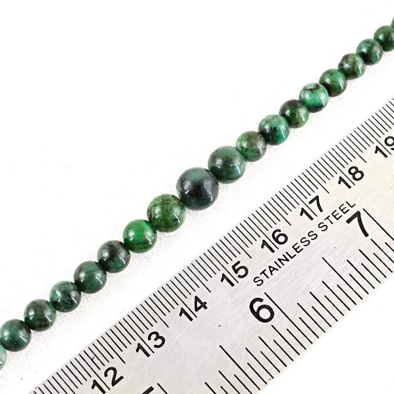 gemsmore:Natural Untreated Emerald Strand Round Shape Drilled Beads