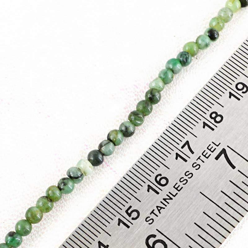 gemsmore:Natural Untreated Emerald Strand Round Shape Drilled Beads