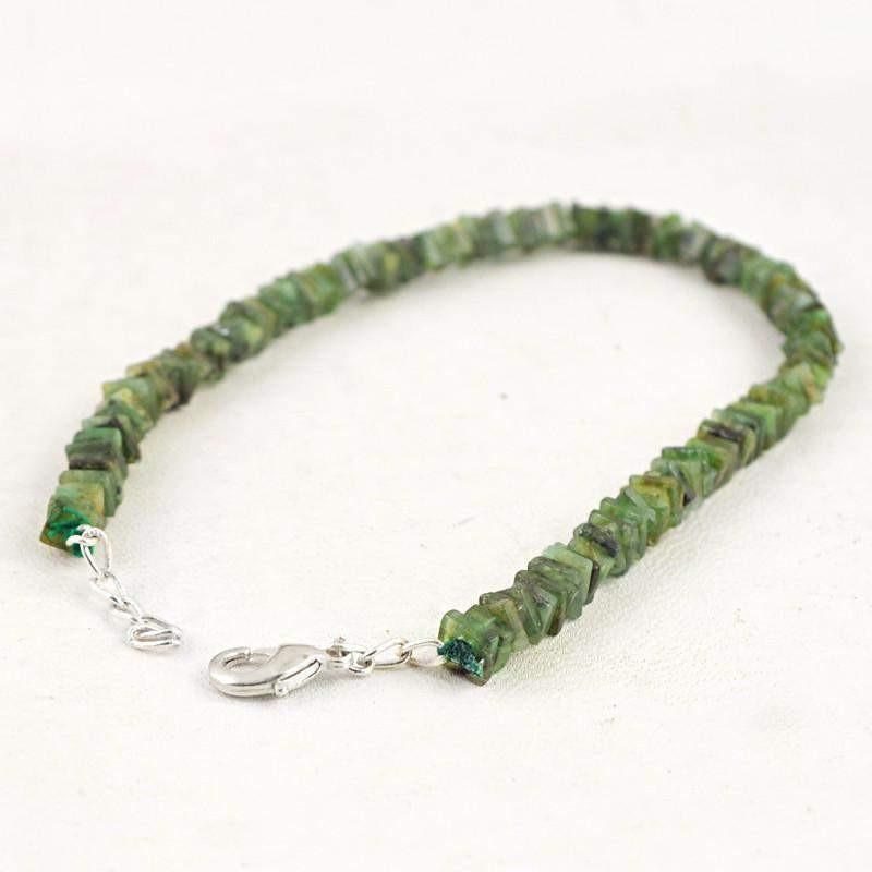 gemsmore:Natural Untreated Green Emerald Beads Bracelet