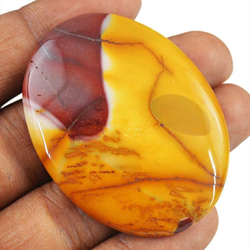 gemsmore:Natural Untreated Mookaite Oval Shape Gemstone