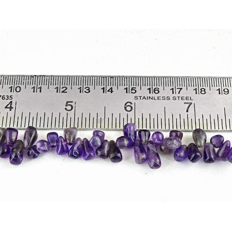 gemsmore:Natural Untreated Purple Amethyst Drilled Beads Strand