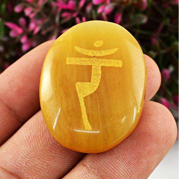 gemsmore:Natural Yellow Aventurine Oval Shape Untreated Loose Healing Gemstone