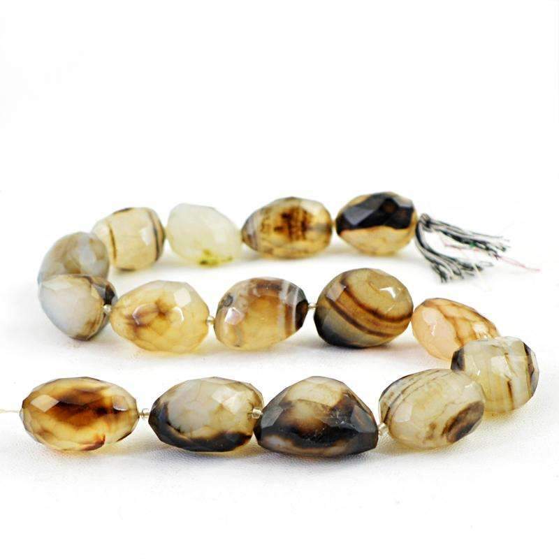 gemsmore:Onyx Beads Strand Natural Faceted Drilled