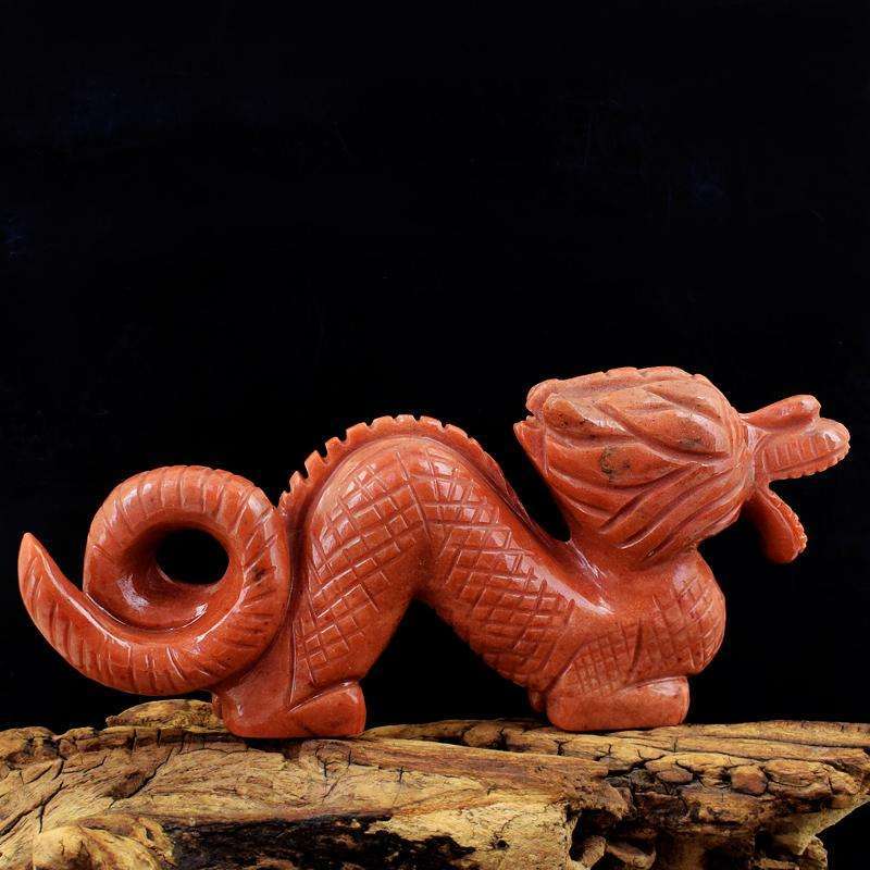 gemsmore:Orange Aventurine Hand Carved Huge Size Dragon