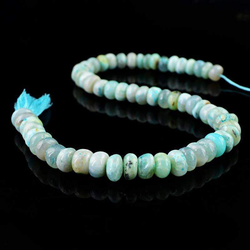 gemsmore:Peruvian Opal Drilled Beads Strand Natural Round Shape