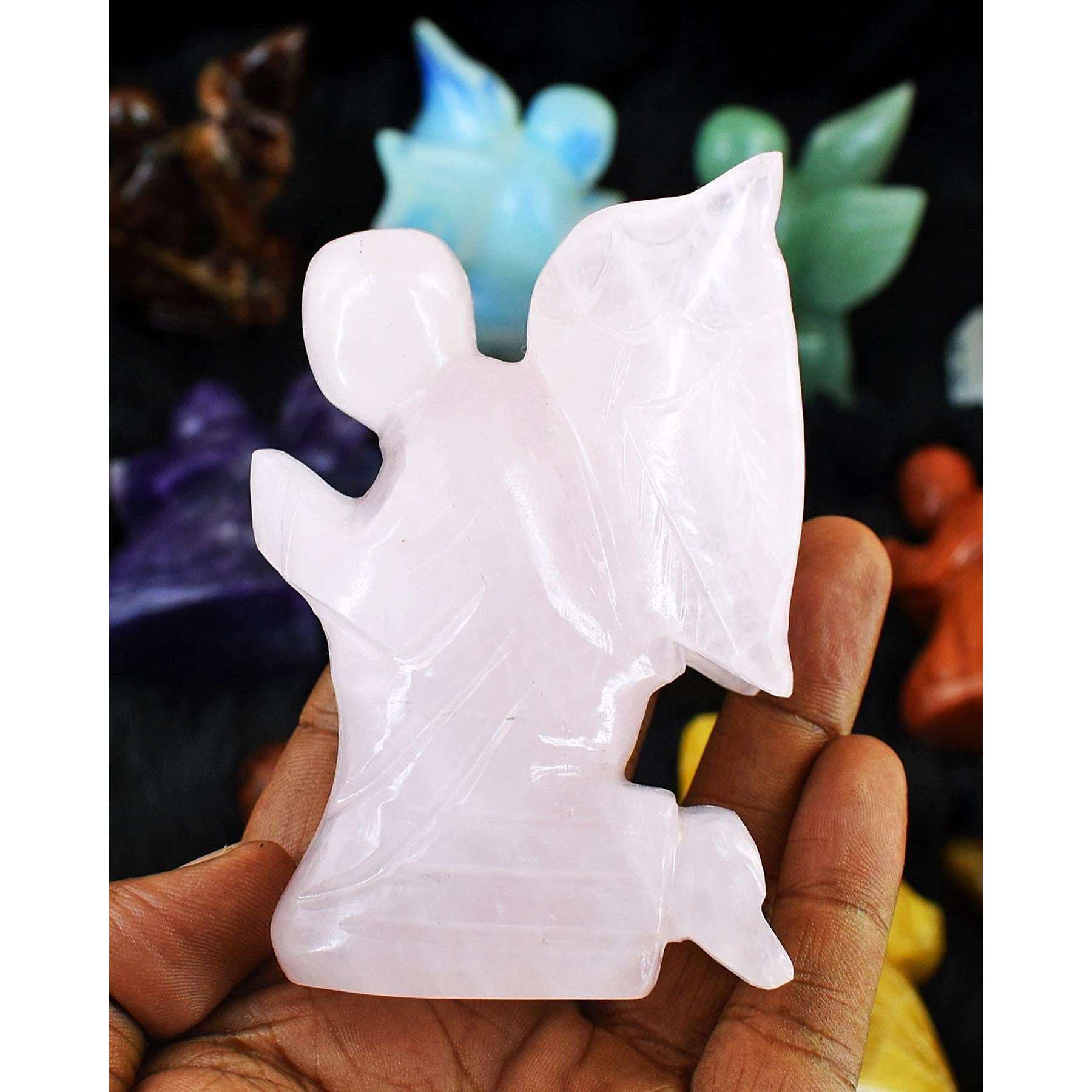 gemsmore:Praying crystal gemstone angels - hand carved exclusive